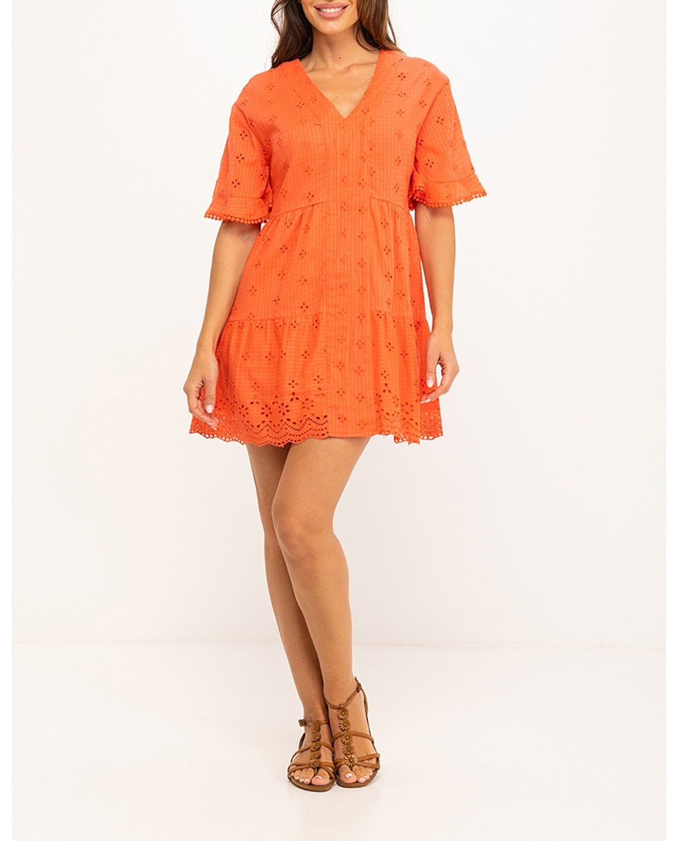 Vestido color teja — oferta en Primeriti