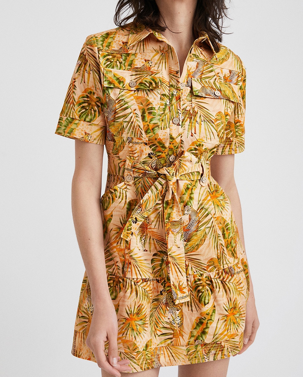 Imagen 0 de Vestido camisero tropical