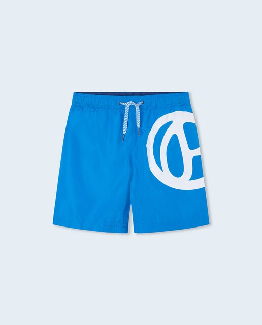 Imagen 0 de Bañador de niño azul con print de gran logo