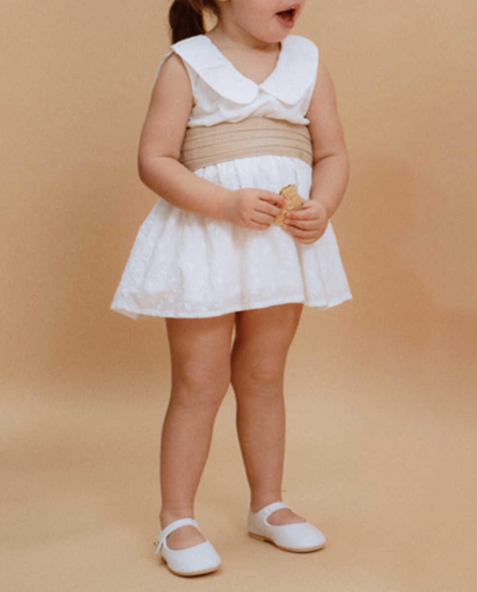 Imagen 0 de Vestido formal de niña con fajín de lazo