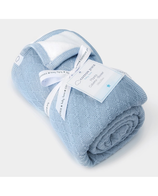 Imagen 0 de Manta Cotton Juice Baby Home Algodón Tricot/Miclovelour celeste (disponible en varias medidas)