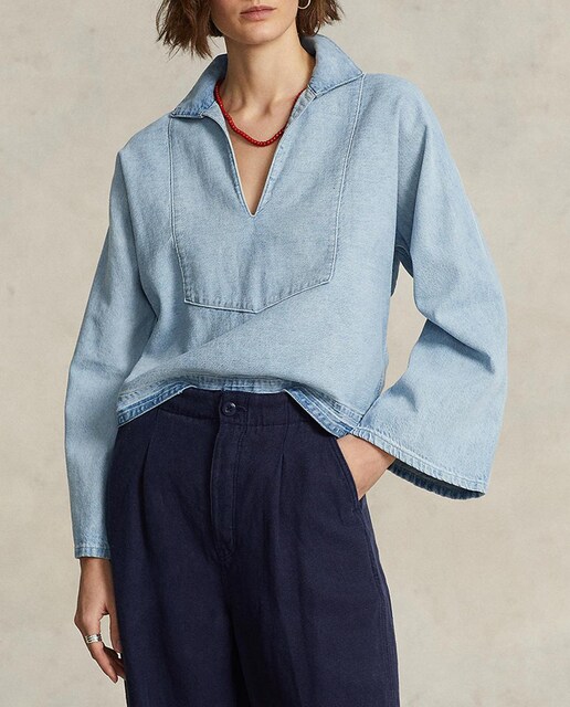 Imagen 0 de Camisa de mujer vaquera con manga kimono