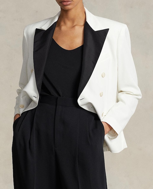 Imagen 0 de Blazer de mujer con doble botonadura y solapas a contraste