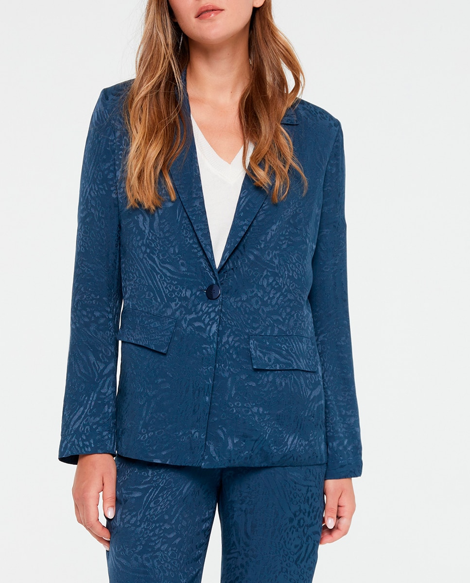 Imagen 0 de Blazer fluido en jacquard de mujer