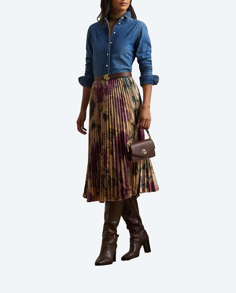 Imagen 0 de Falda midi plisada estampada