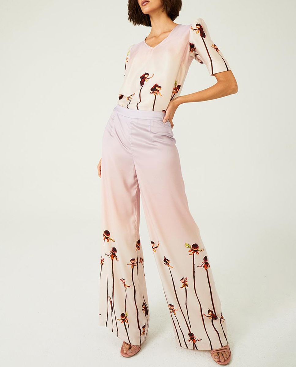 Pantalón de mujer campana estampado floral — oferta en Primeriti