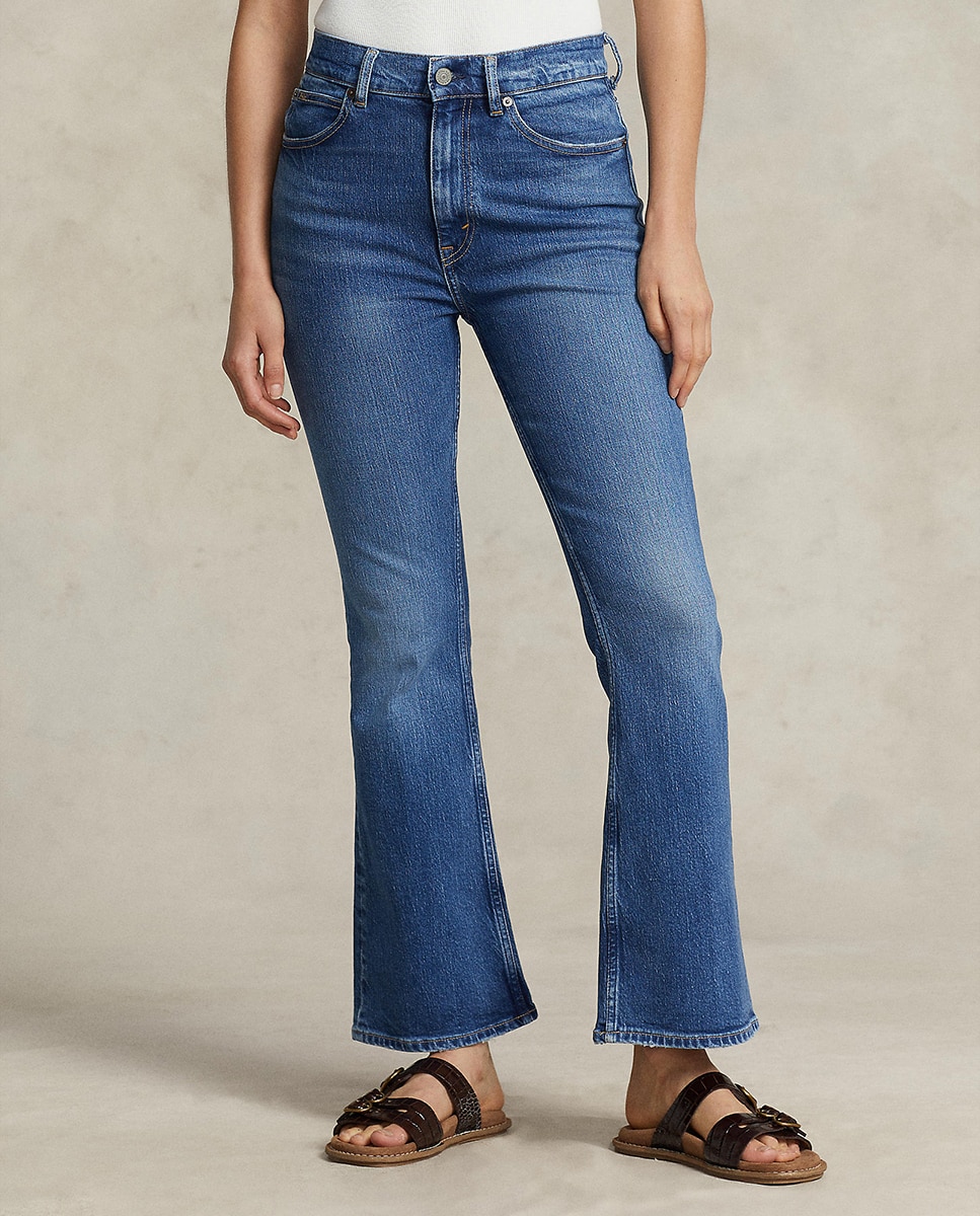 Imagen 0 de Pantalón vaquero de mujer crop acampanado