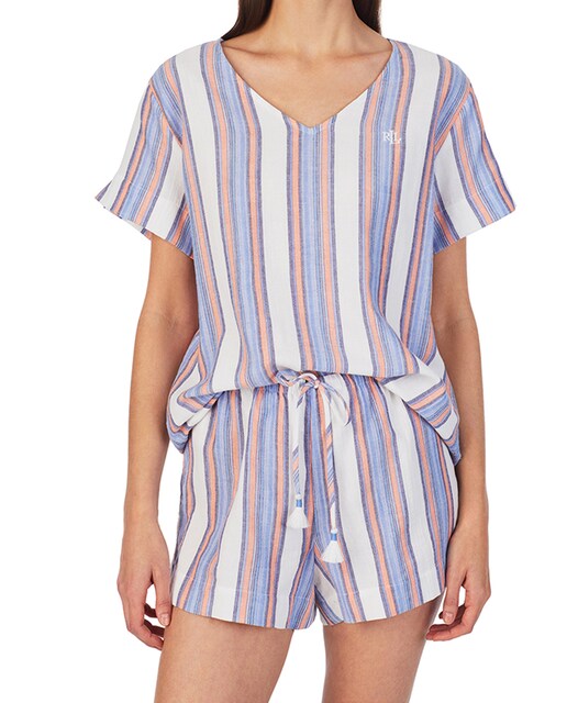 Imagen 0 de Pijama corto de rayas mujer