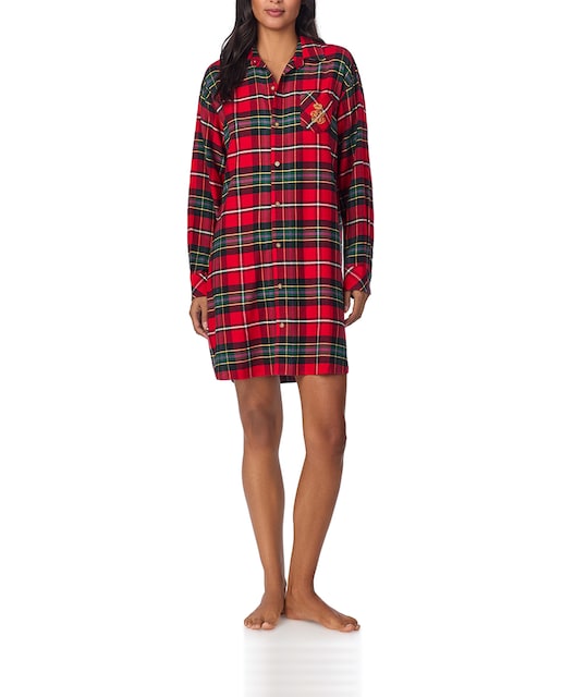 Imagen 0 de Camisola de mujer algodón y viscosa de cuadros
