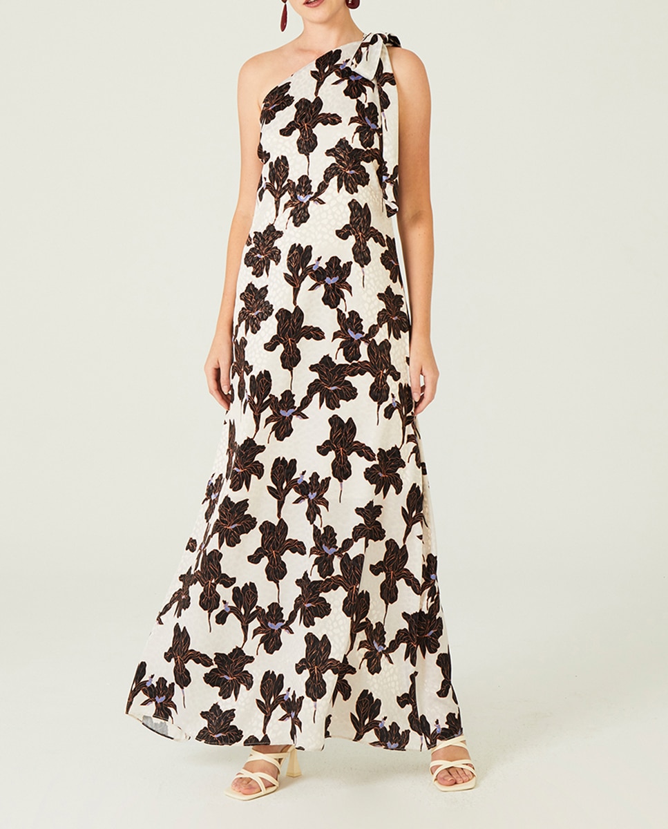 Vestido largo con espalda asimétrica — oferta en Primeriti