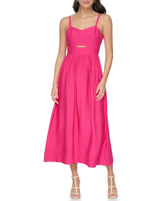 Imagen 0 de Vestido largo con cuello en pico sin mangas