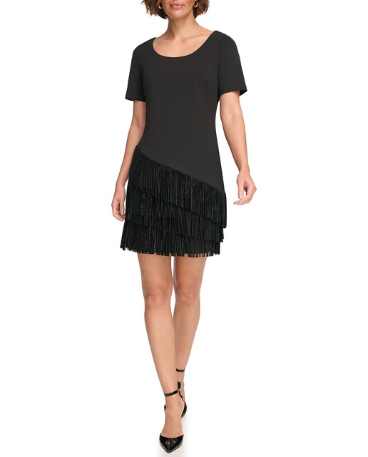 Imagen 0 de Vestido corto con cuello redondo
