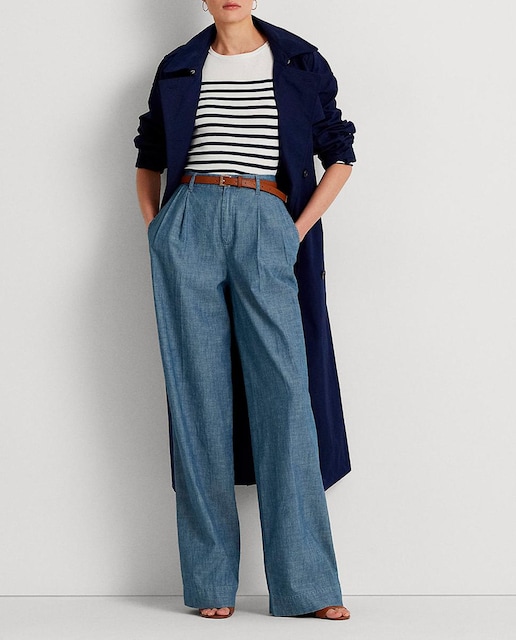 Imagen 0 de Pantalón de mujer plisado de cambray