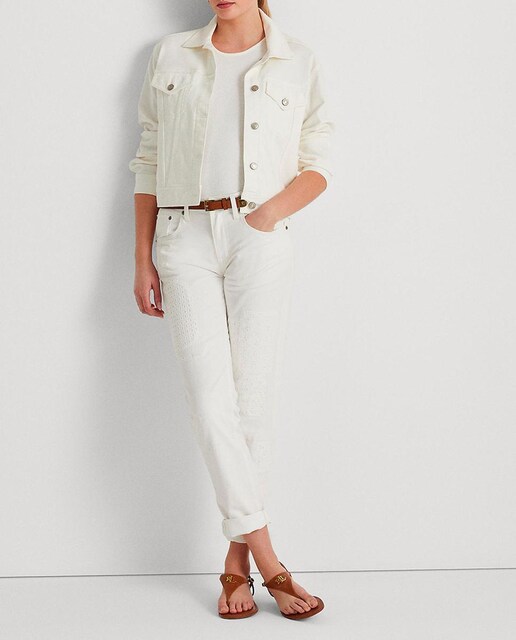 Imagen 0 de Vaqueros de mujer boyfriend con parches