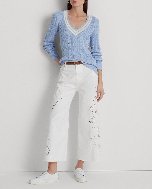 Imagen 0 de Vaqueros de mujer anchos con bordados