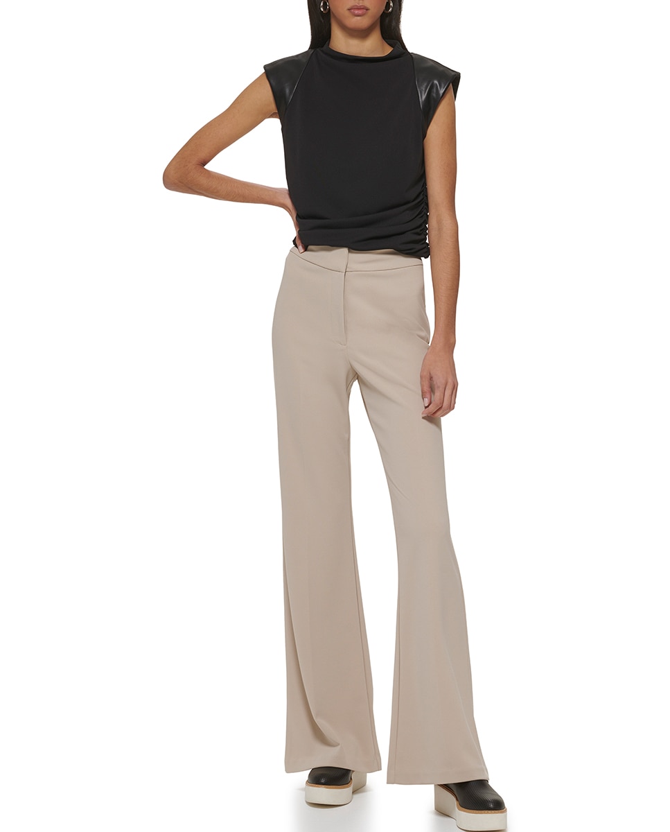 Imagen 0 de Pantalones campana de mujer con vita midi