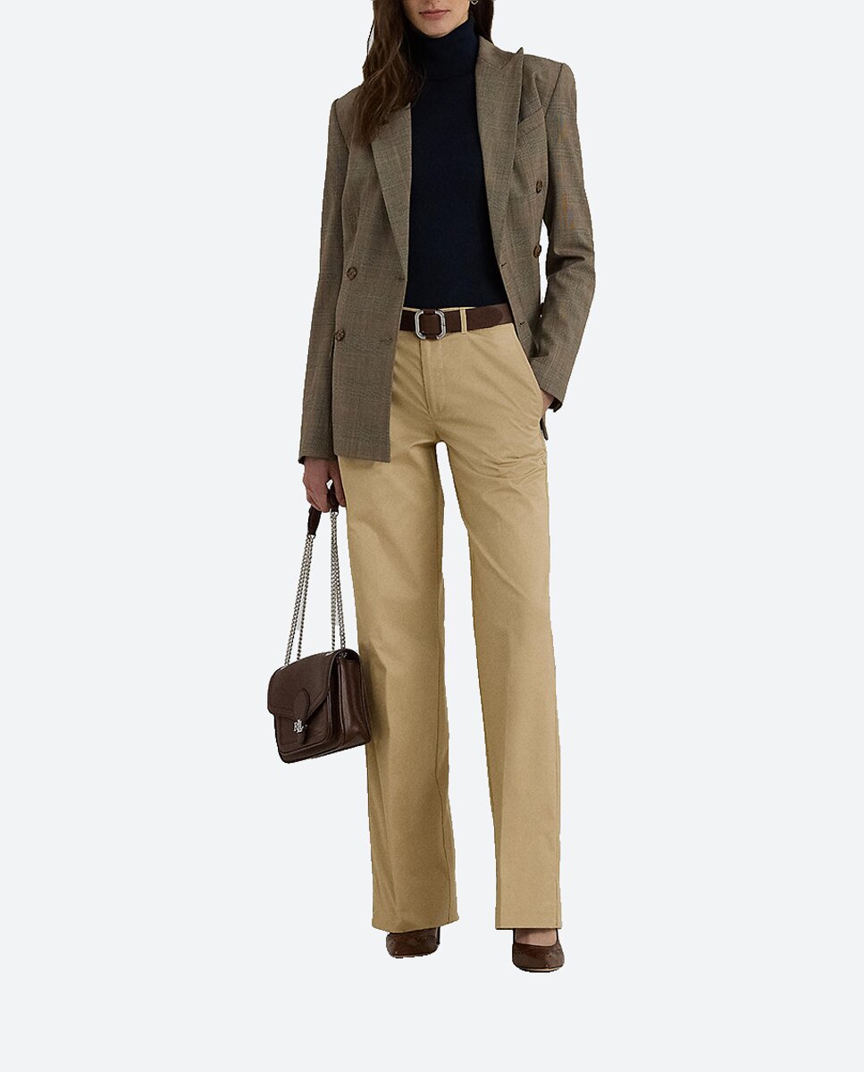 Imagen 0 de Pantalones anchos de mujer de tiro alto con pliegues