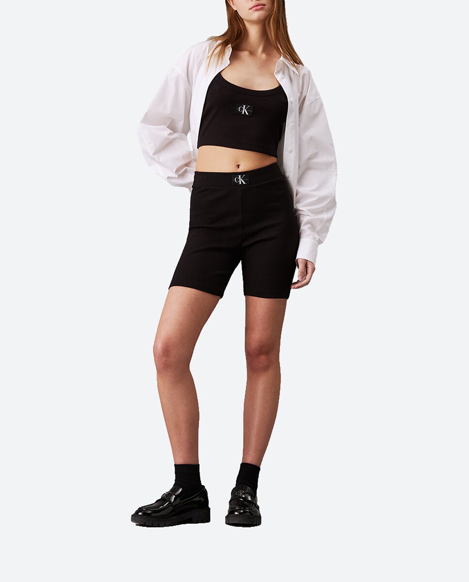 Imagen 0 de Shorts mujer slim fit en tejido canalé