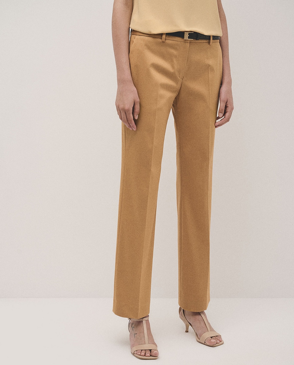 Imagen 0 de Pantalón de mujer recto algodón satinado