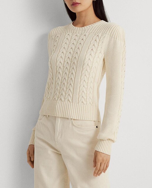 Imagen 0 de Jersey de mujer de algodón de cuello redondo