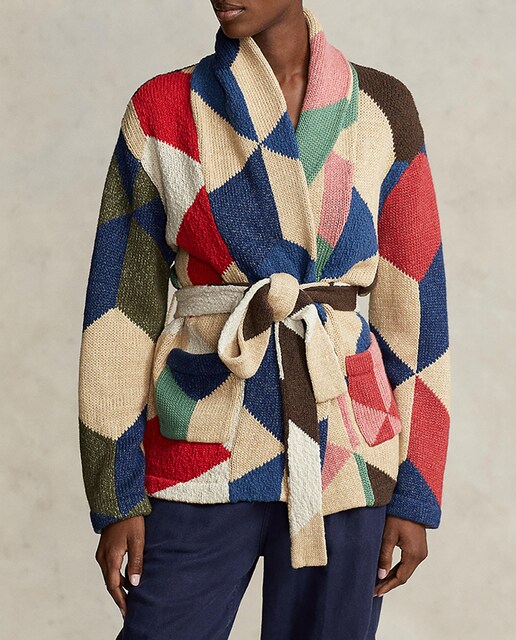 Imagen 0 de Cárdigan de mujer con estampado geométrico multicolor