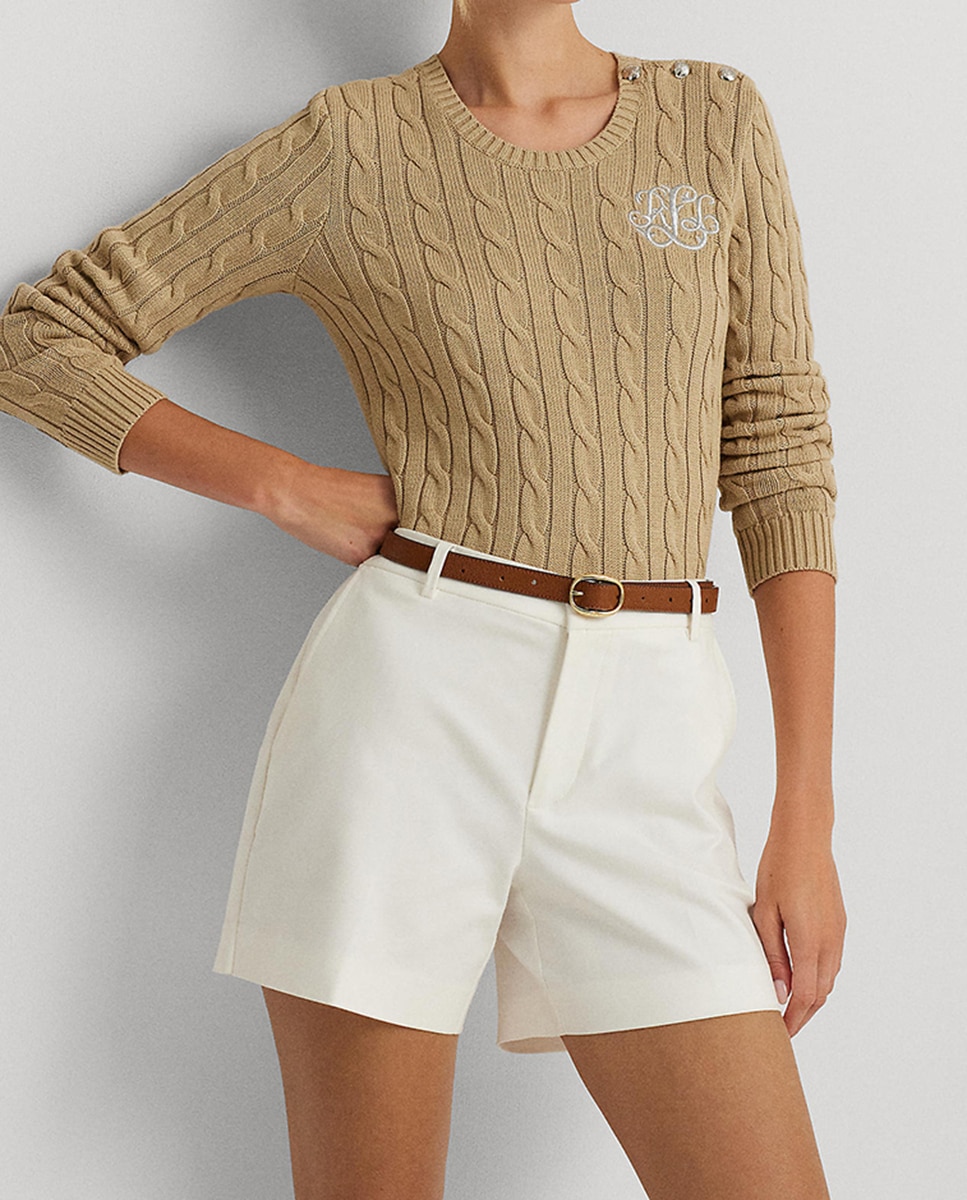 Imagen 0 de Jersey de mujer de algodón con punto de ochos