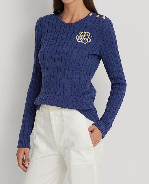 Imagen 0 de Jersey de mujer de algodón con punto de ochos