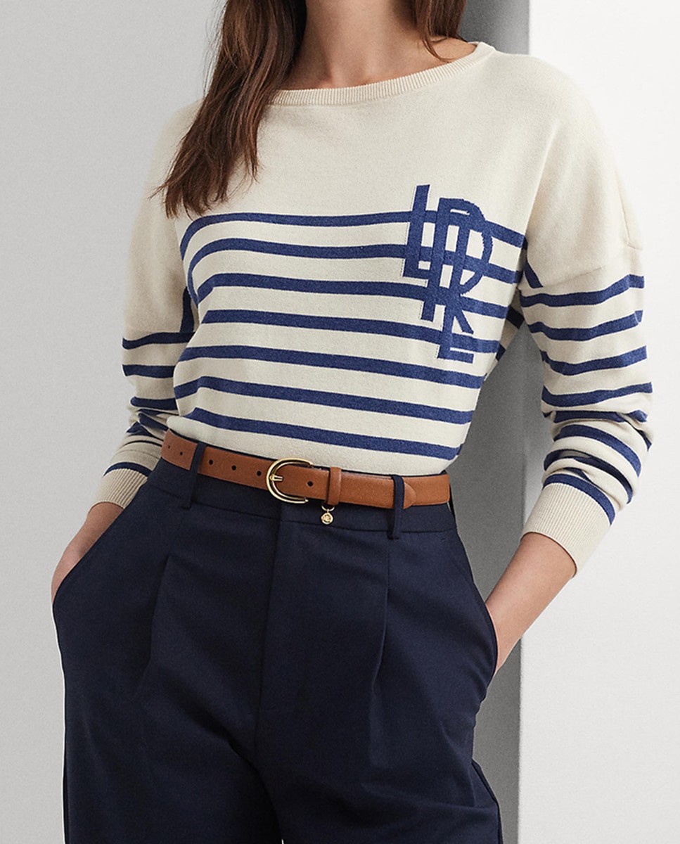 Imagen 0 de Jersey de mujer de algodón con rayas