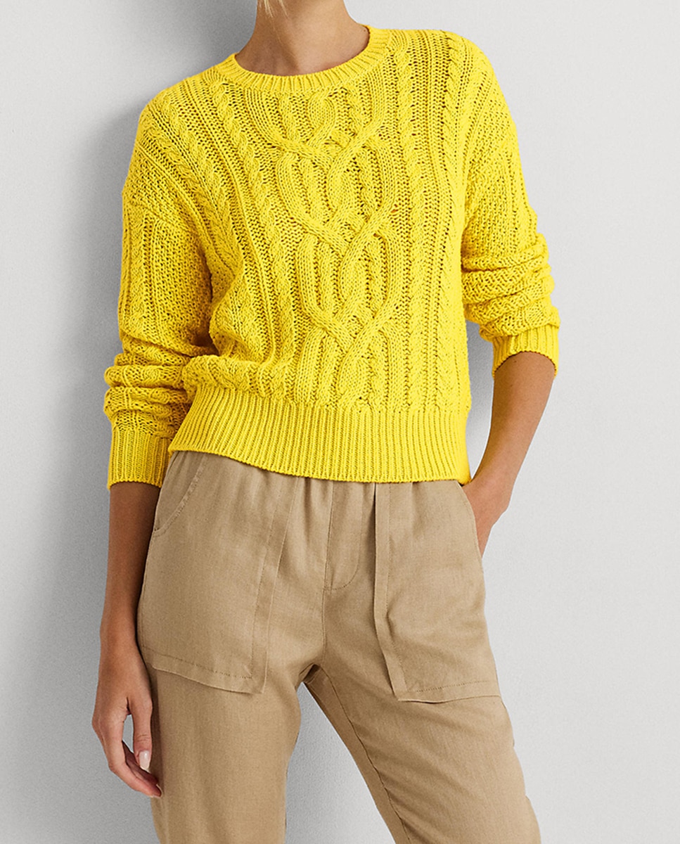 Imagen 0 de Jersey de mujer de algodón con punto de ochos