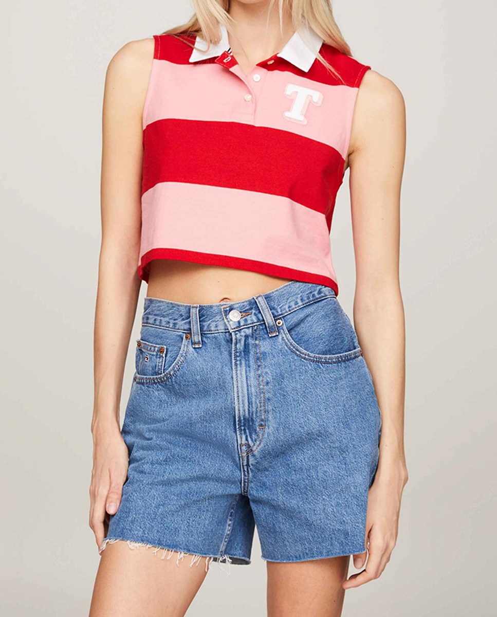 Imagen 0 de Polo de mujer sin mangas a rayas