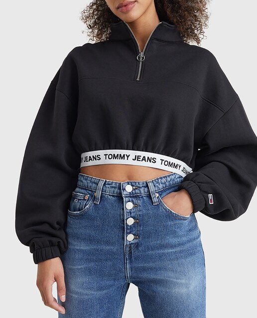 Imagen 0 de Sudadera de mujer estilo cropped top