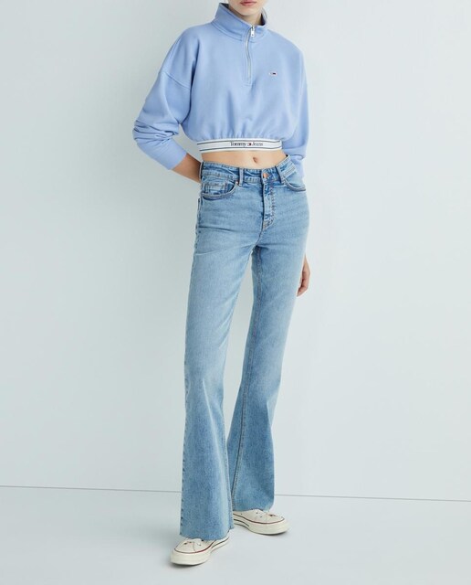 Imagen 0 de Sudadera de mujer con cierre de media cremallera tipo crop