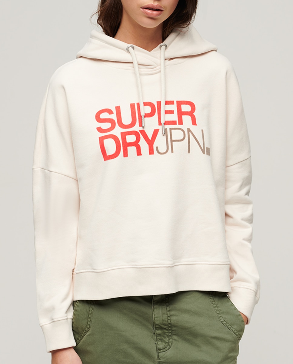 Imagen 0 de Sudadera con capucha de corte cuadrado y logo Sportswear de mujer