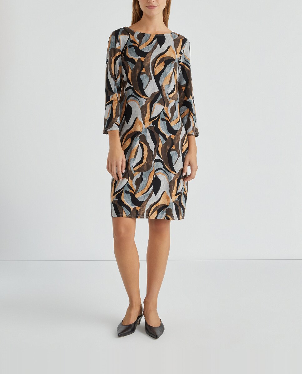 Imagen 0 de Vestido estampado manga 3/4