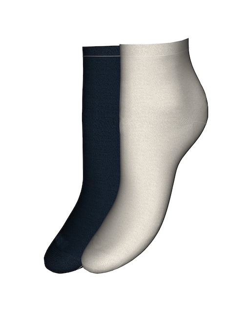 Imagen 0 de Pack de dos calcetines tobilleros de mujer en color negro