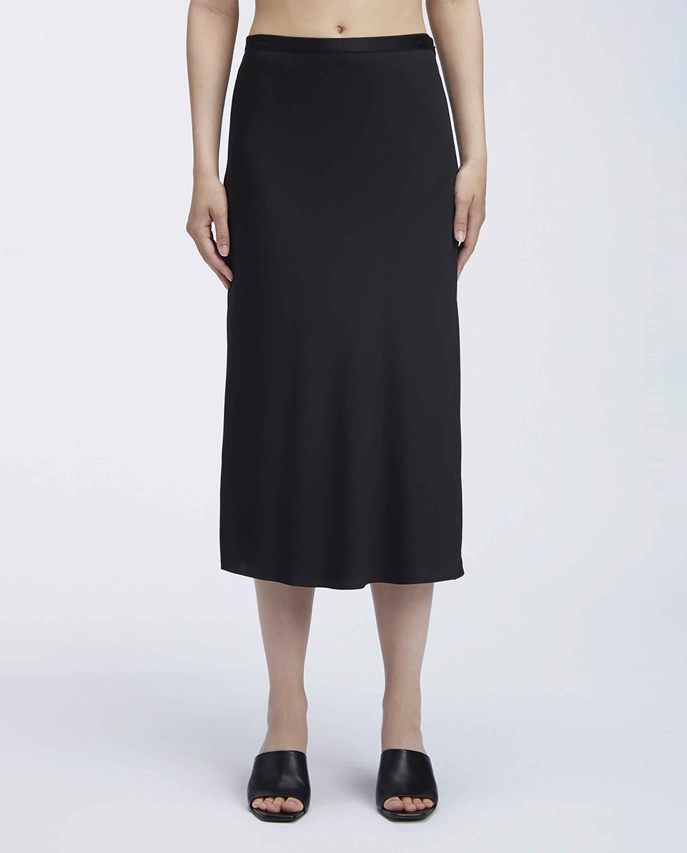 Imagen 0 de Falda midi de crepé reciclado slim