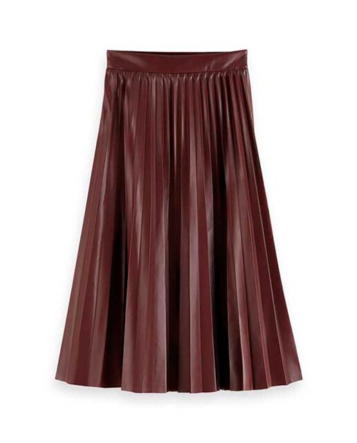 Falda midi piel sintética