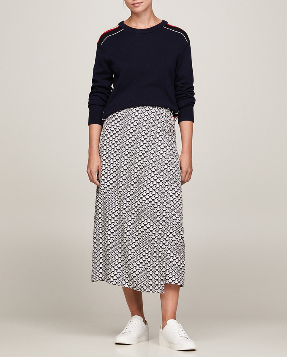 Imagen 0 de Falda midi estampada cruzada