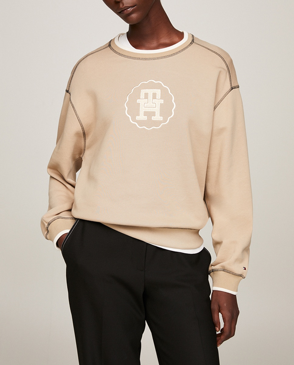Imagen 0 de Sudadera de mujer regular de cuello redondo