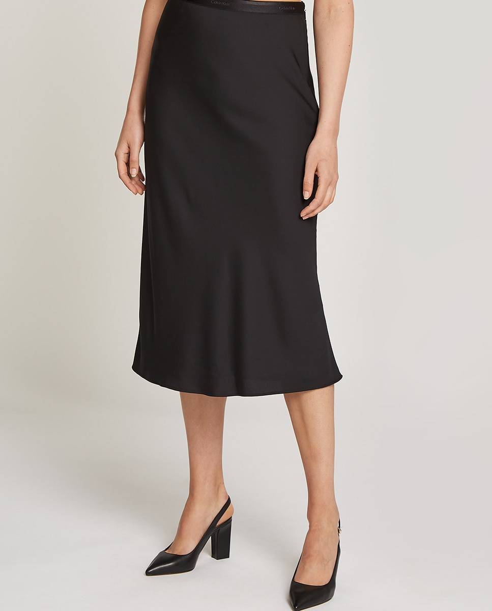 Imagen 0 de Falda midi de crepé slim fit
