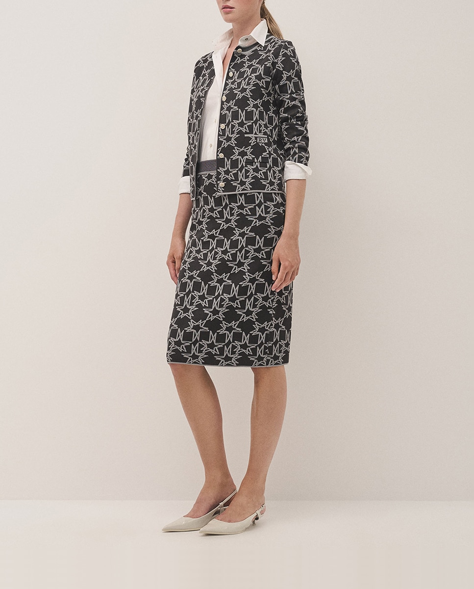 Imagen 0 de Falda midi Jacquard punto estrellas