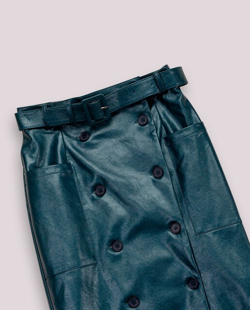 Imagen 0 de Falda midi efecto piel Bella