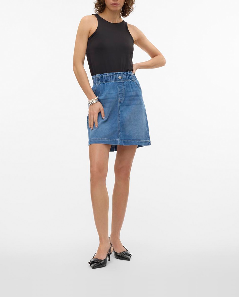 Imagen 0 de Falda denim con cintura elástica