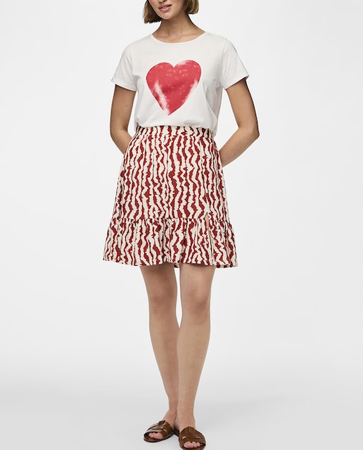 Imagen 0 de Falda estampada con volante de mujer.