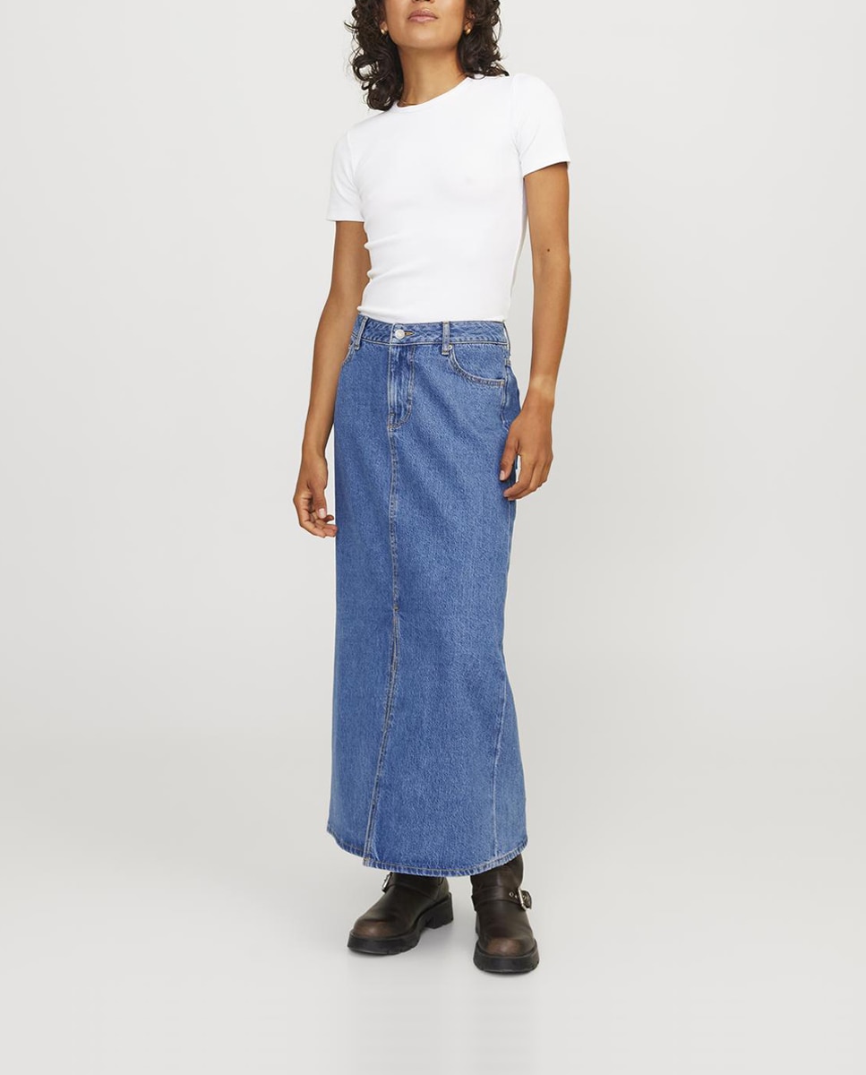 Imagen 0 de Falda midi denim con abertura delantera