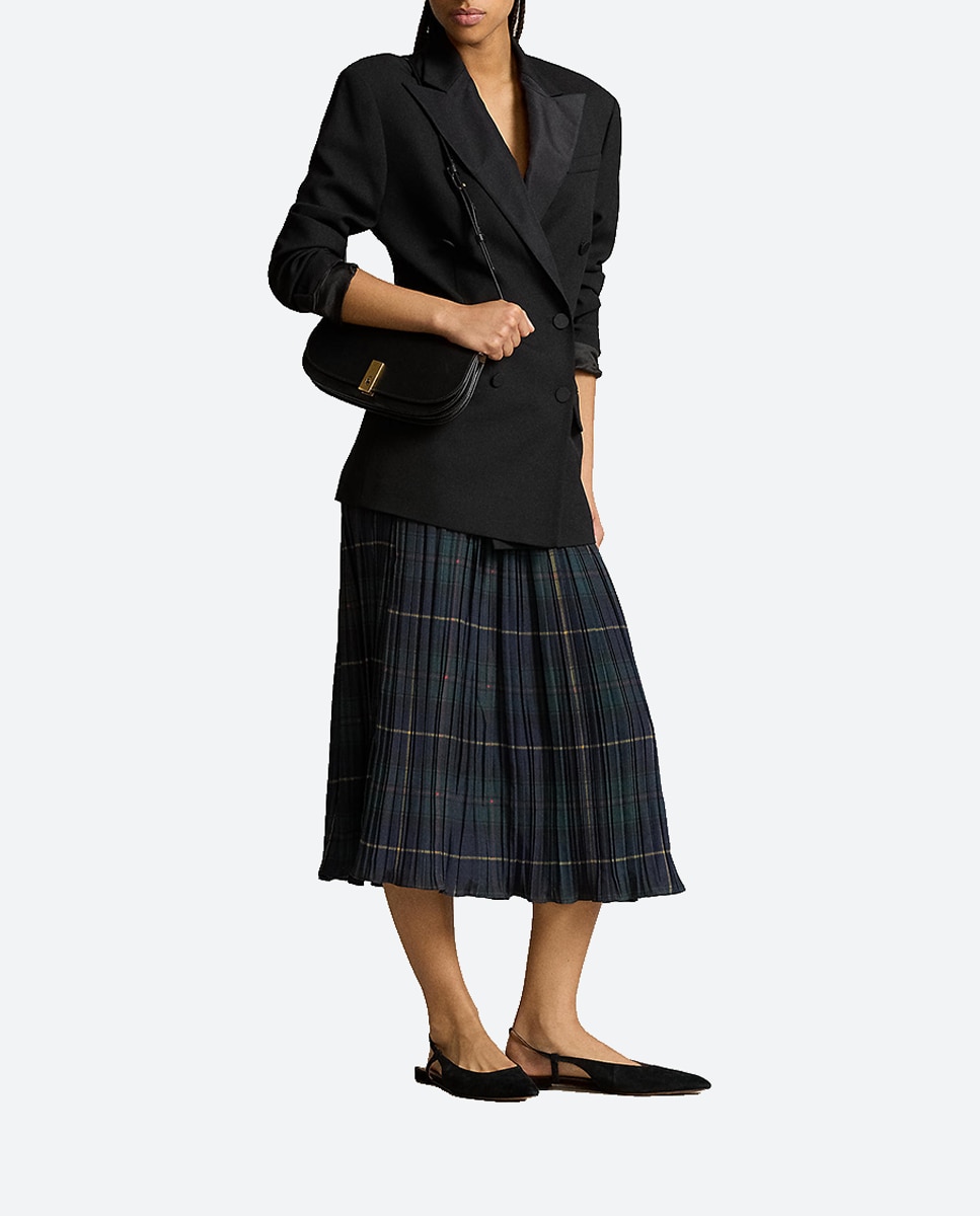 Imagen 0 de Falda midi plisada con estampado de cuadros