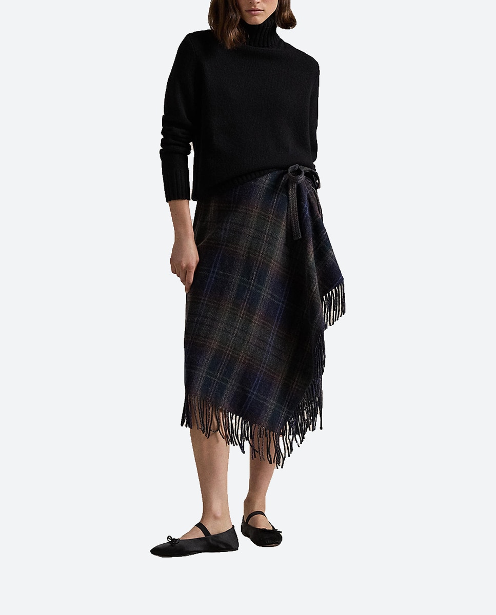 Imagen 0 de Falda midi con estampado de cuadros