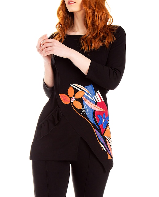 Imagen 0 de Top de mujer con manga 3/4  y escote redondo