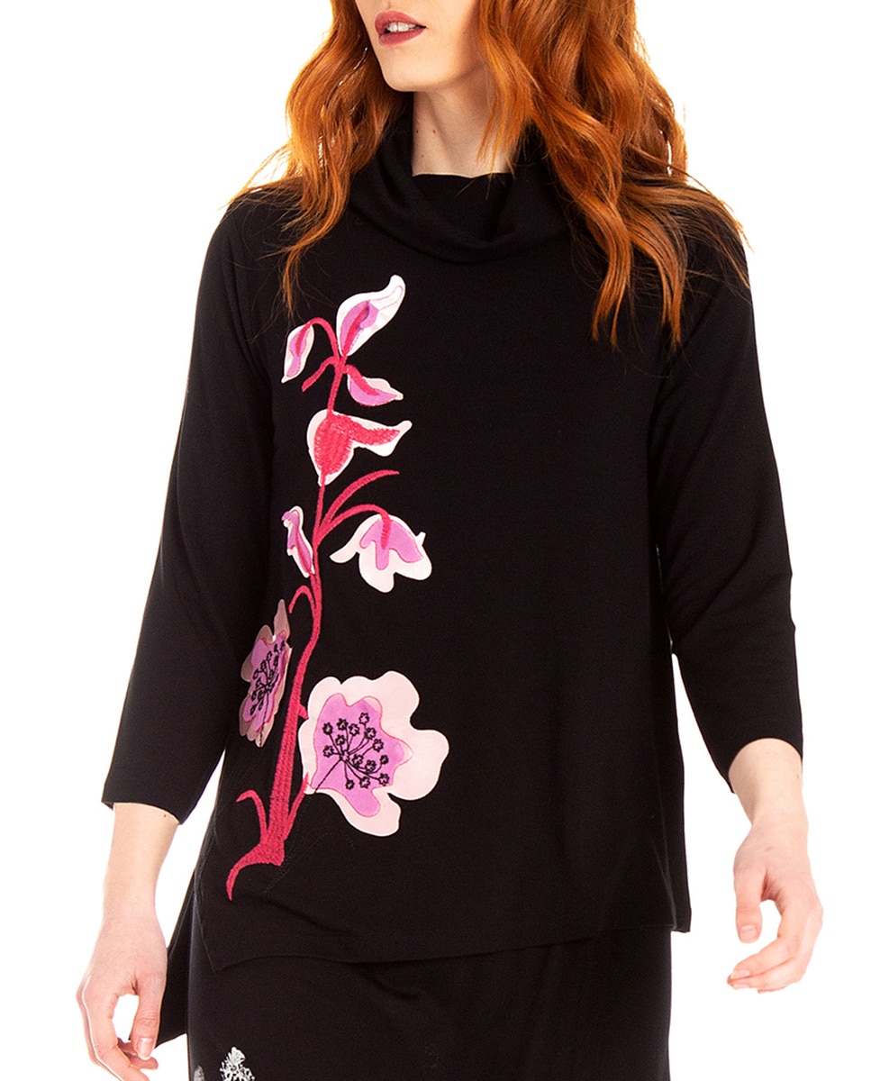 Top de mujer con manga 3/4 y cuello vuelto — oferta en Primeriti