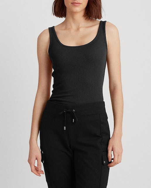 Imagen 0 de Camiseta básica de mujer Lauren Ralph Lauren en negro
